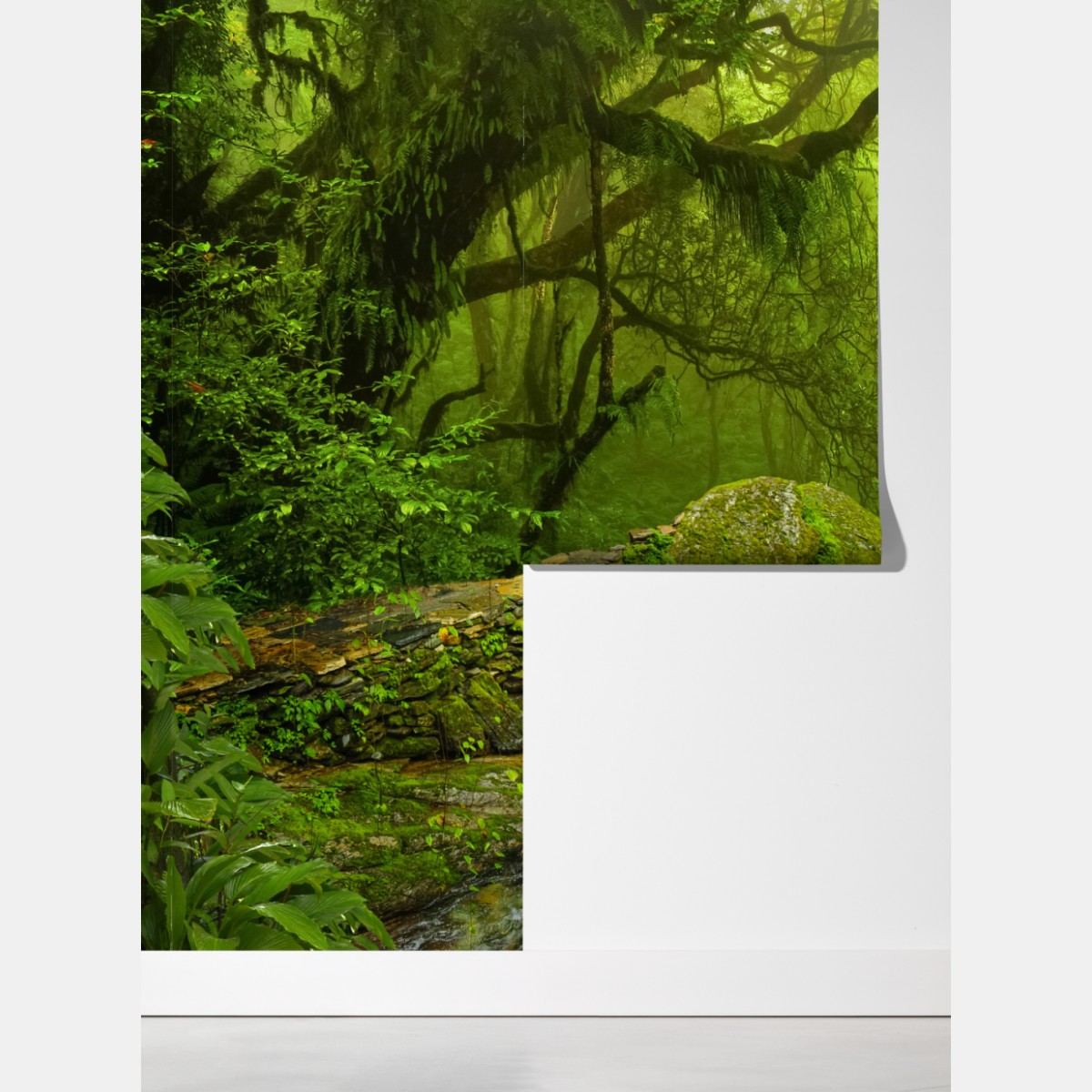 Fototapeta leśny strumień porośnięty mchem – Wallissimo® Fototapeta leśny strumień porośnięty mchem – Wallissimo®