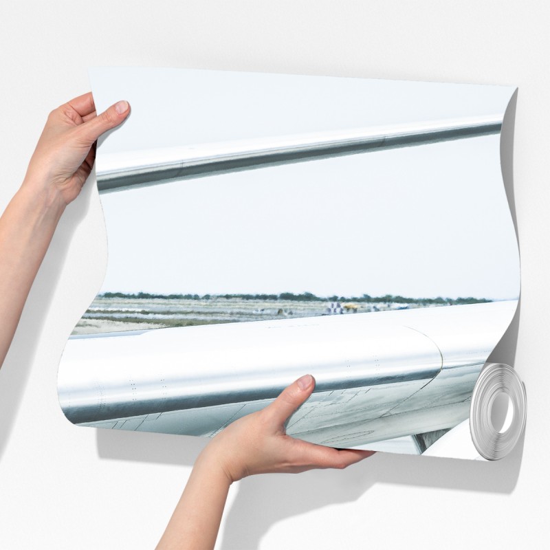 Fototapeta zbliżenie silnika odrzutowego na terminalu – Wallissimo® Fototapeta zbliżenie silnika odrzutowego na terminalu – Wallissimo®