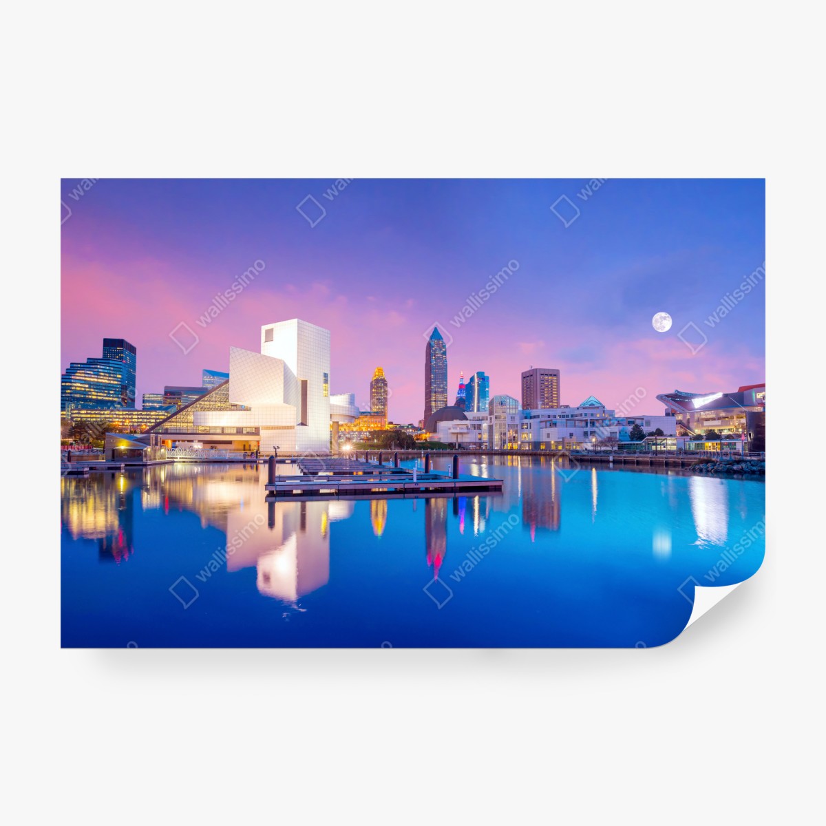 Fototapeta panorama miasta Cleveland o zmierzchu – Wallissimo® Fototapeta panorama miasta Cleveland o zmierzchu – Wallissimo®