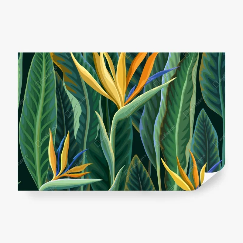 Fototapeta intensywna turkusowa akwarela z akcentem limonkowym – Wallissimo®