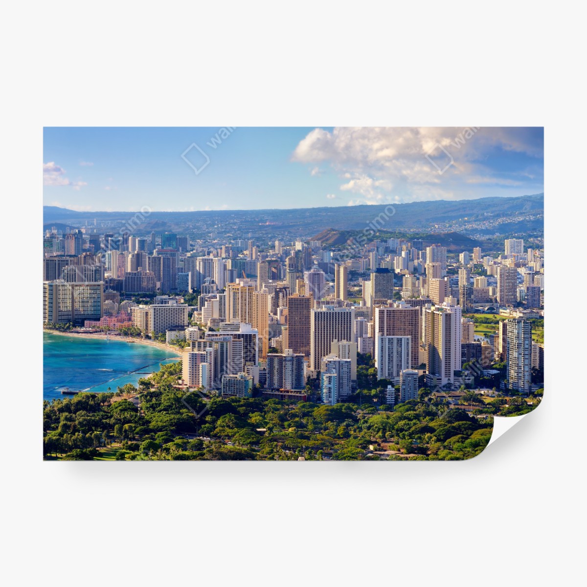 Fototapeta panoramiczny widok na nadmorskie miasto – Wallissimo® Fototapeta panoramiczny widok na nadmorskie miasto – Wallissimo®