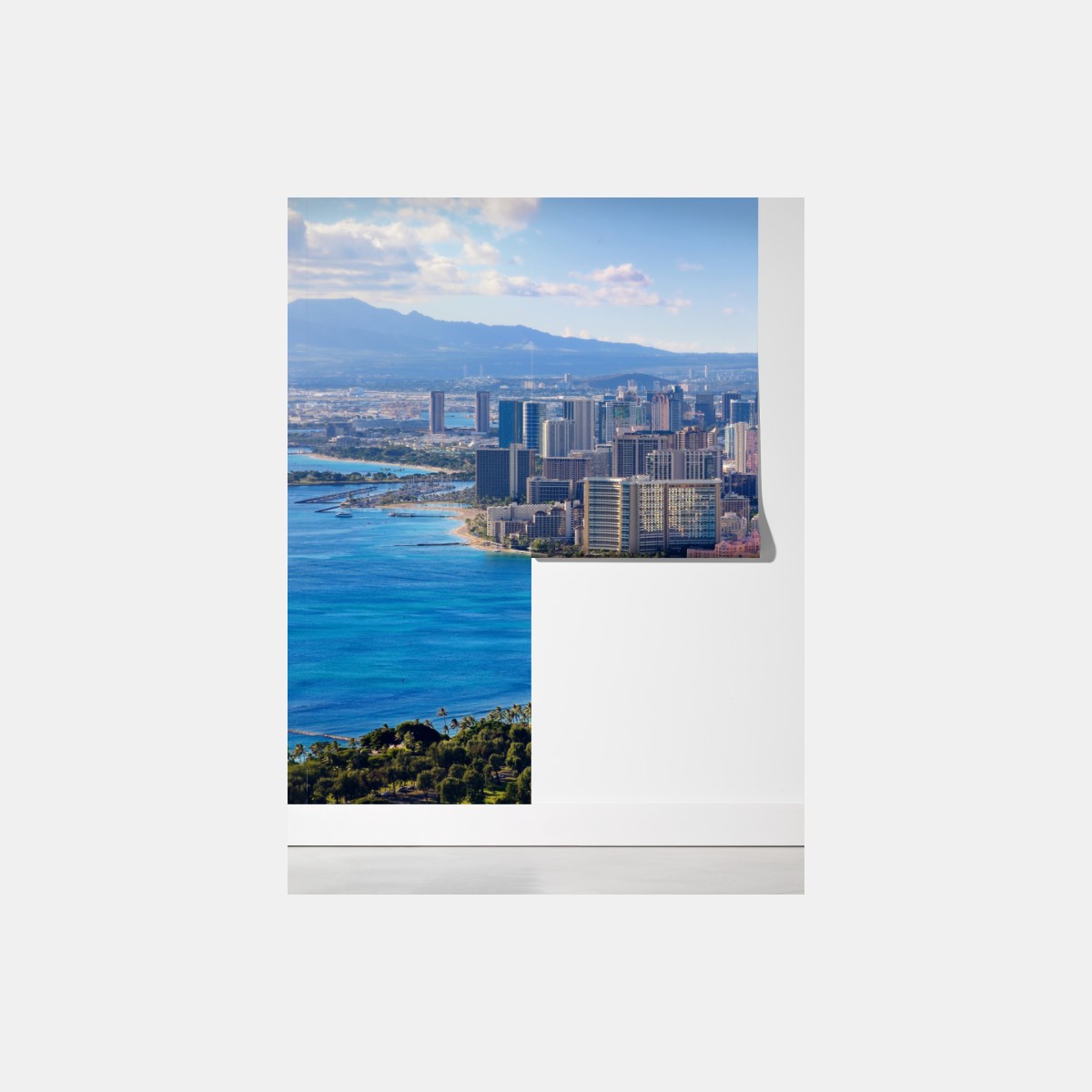 Fototapeta panoramiczny widok na nadmorskie miasto – Wallissimo® Fototapeta panoramiczny widok na nadmorskie miasto – Wallissimo®