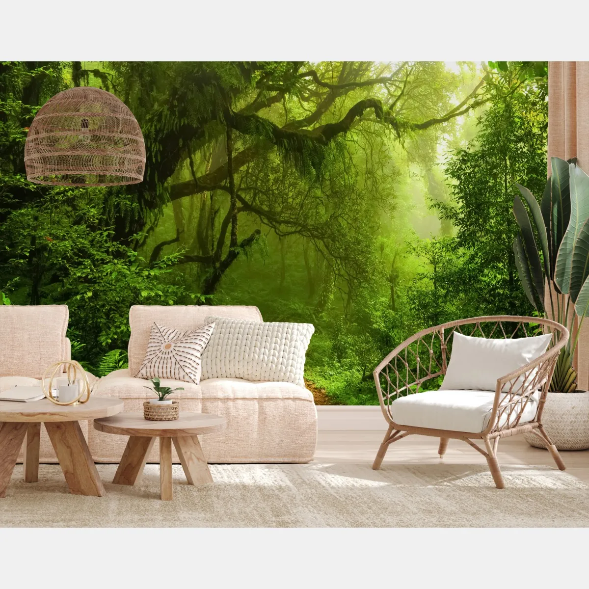 Fototapeta bujna zielona leśna ścieżka – Wallissimo® Fototapeta bujna zielona leśna ścieżka – Wallissimo®