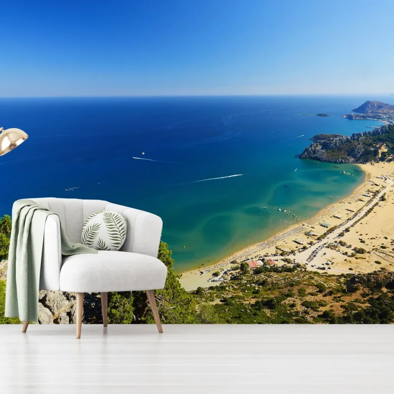 Fototapeta spokojna turkusowa panorama wybrzeża – Wallissimo® Fototapeta spokojna turkusowa panorama wybrzeża – Wallissimo®