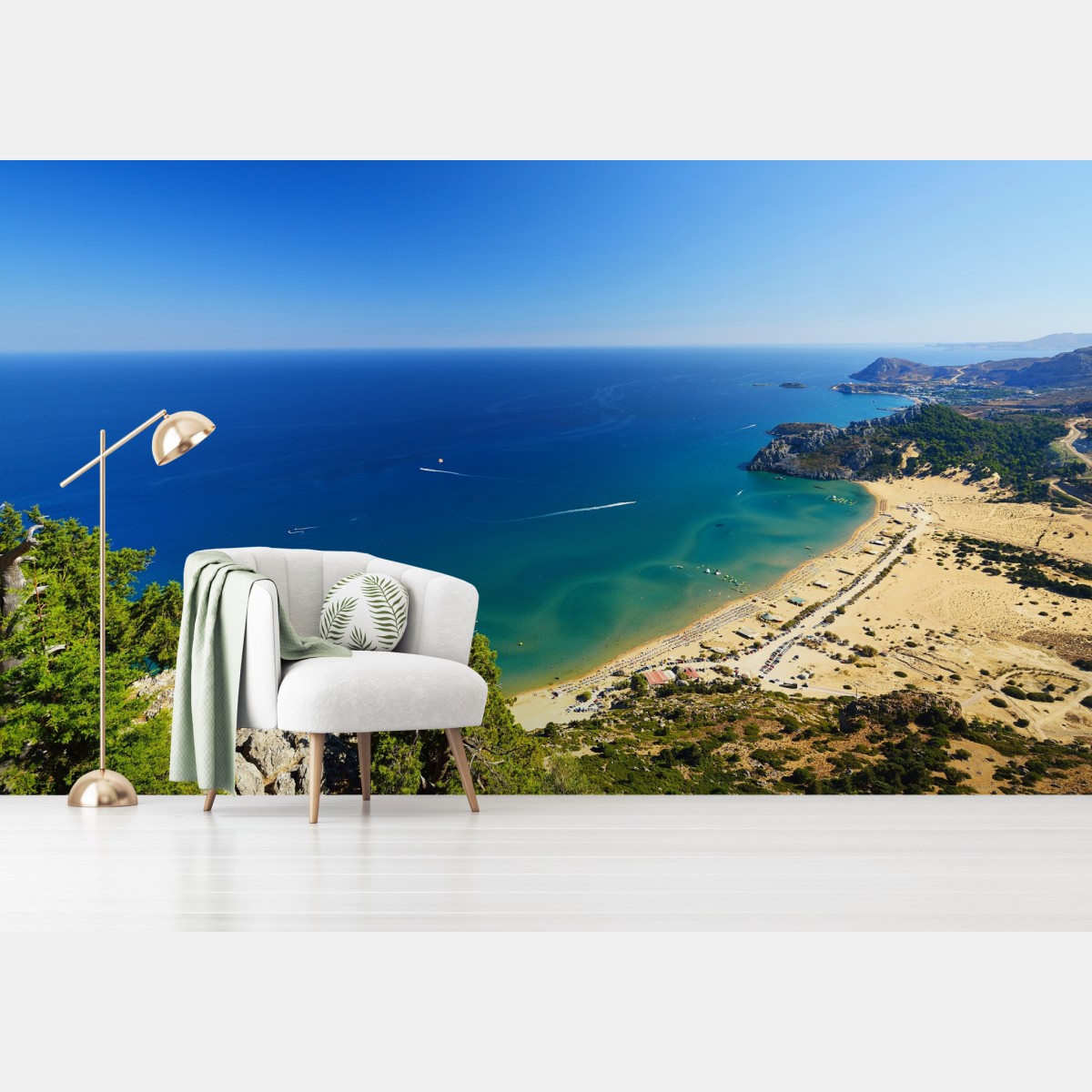 Wall mural serene turquoise coastline panorama