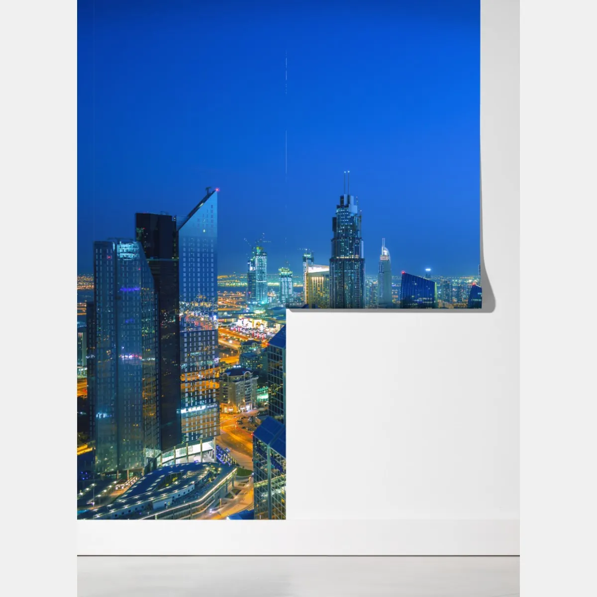 Fototapeta panorama Dubaju o zmierzchu – Wallissimo® Fototapeta panorama Dubaju o zmierzchu – Wallissimo®