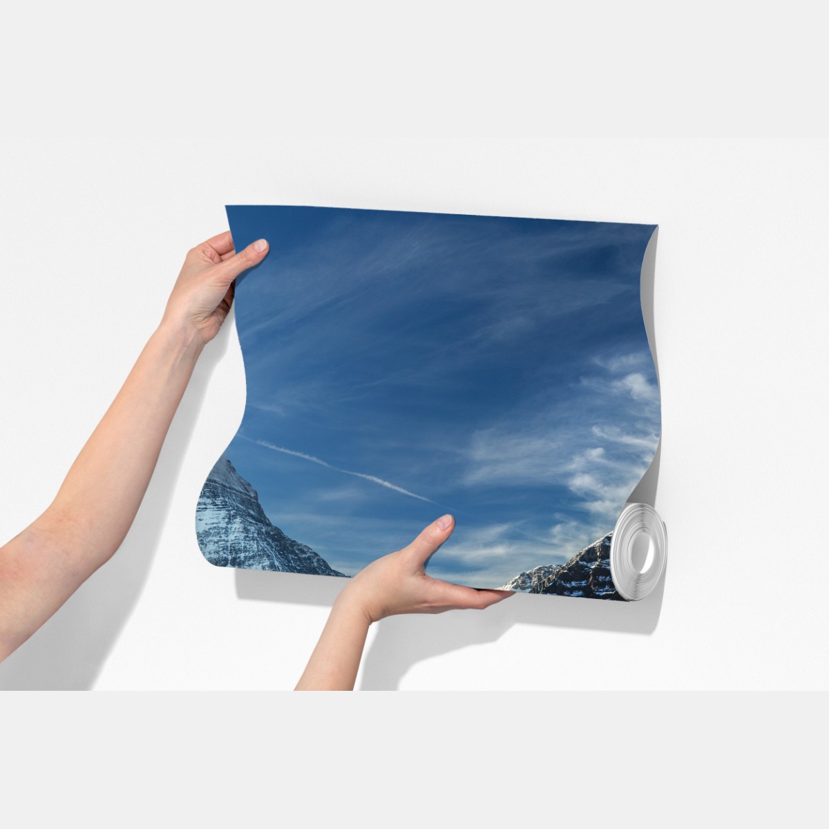 Fototapeta ośnieżone szczyty odbite w jesiennym alpejskim jeziorze – Wallissimo® Fototapeta ośnieżone szczyty odbite w jesiennym alpejskim jeziorze – Wallissimo®