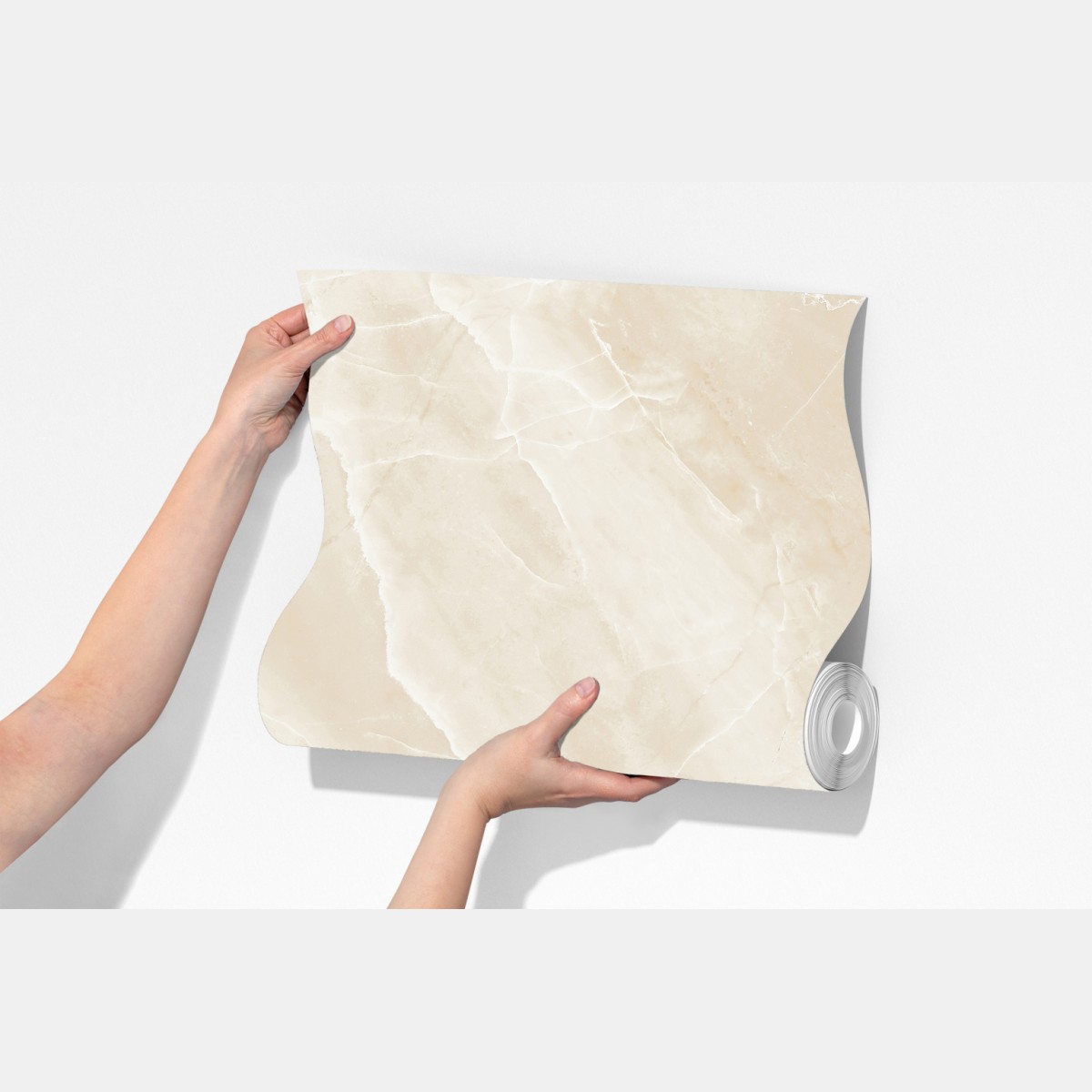 Fototapeta beżowa tekstura marmuru z białymi żyłami – Wallissimo® Fototapeta beżowa tekstura marmuru z białymi żyłami – Wallissimo®