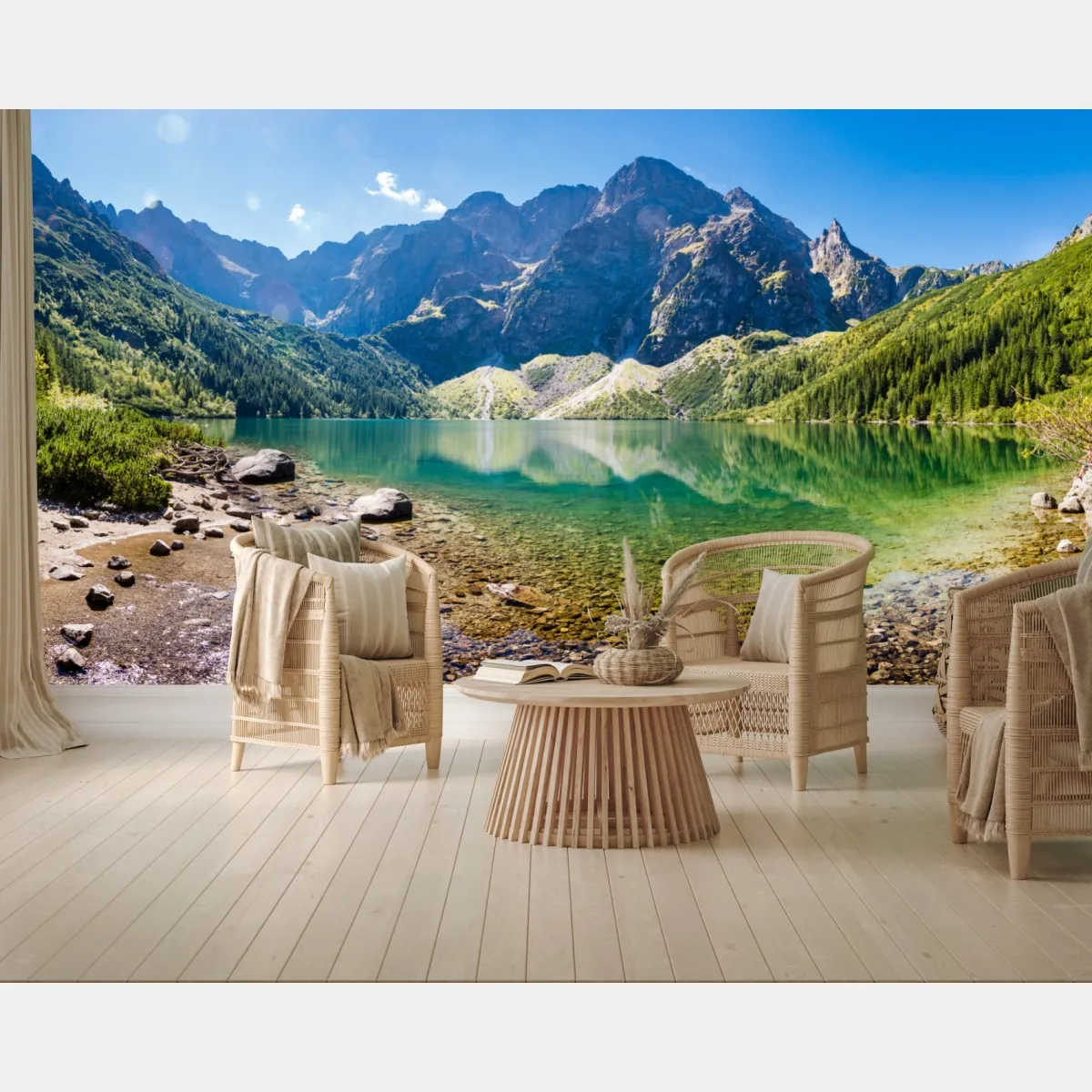 Fototapeta spokojne alpejskie jezioro – Wallissimo® Fototapeta spokojne alpejskie jezioro – Wallissimo®