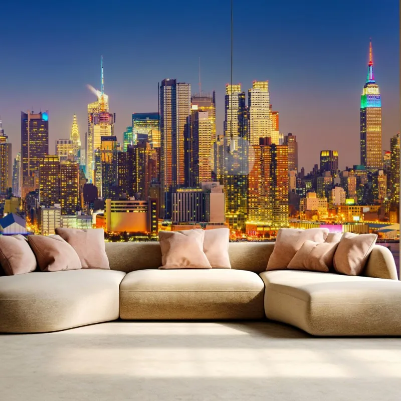 Fototapeta panorama Manhattanu o zmierzchu