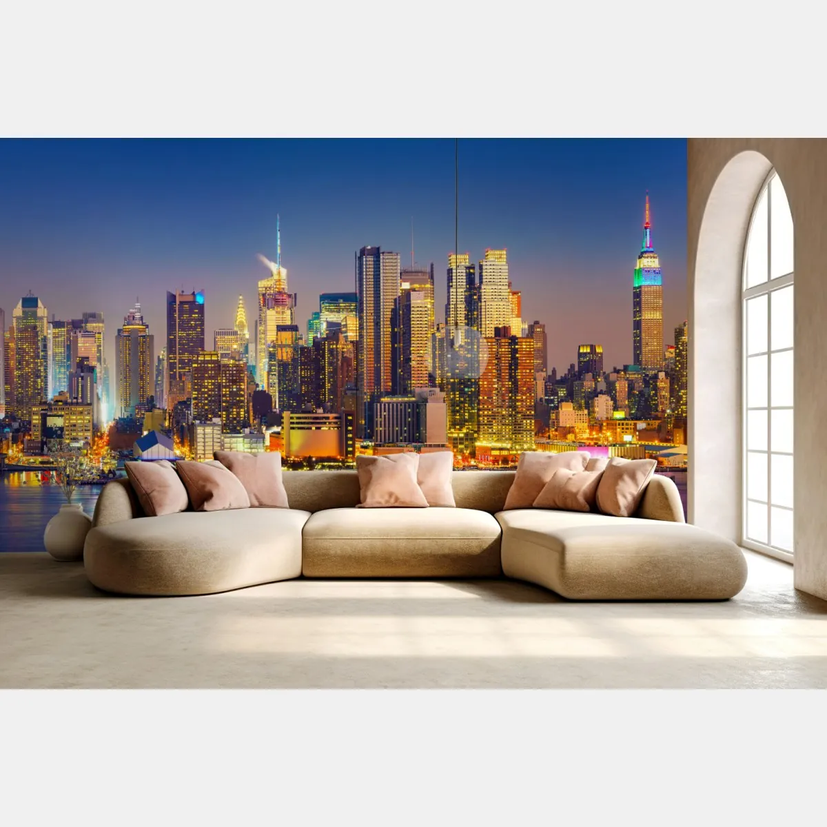 Fototapeta panorama Manhattanu o zmierzchu – Wallissimo® Fototapeta panorama Manhattanu o zmierzchu – Wallissimo®