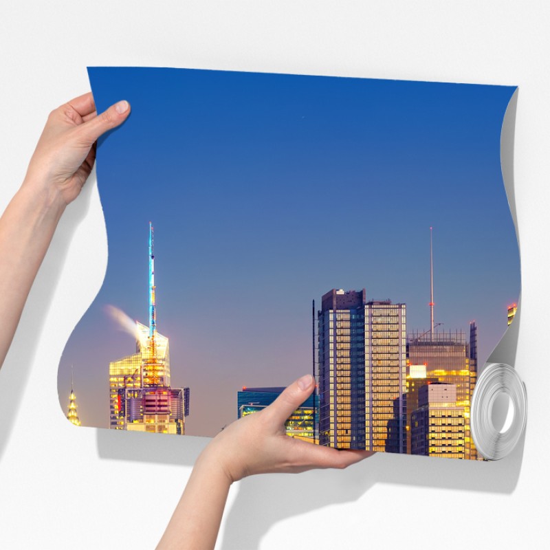 Fototapeta panorama Manhattanu o zmierzchu – Wallissimo® Fototapeta panorama Manhattanu o zmierzchu – Wallissimo®