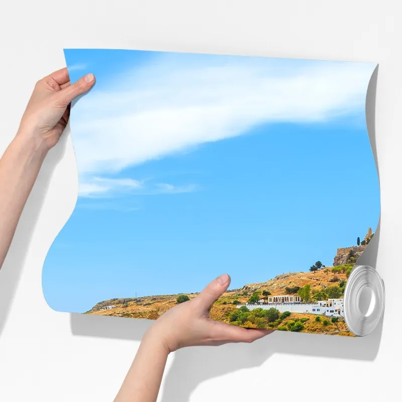 Fototapeta słoneczna zatoka z nadmorskim miasteczkiem – Wallissimo® Fototapeta słoneczna zatoka z nadmorskim miasteczkiem – Wallissimo®