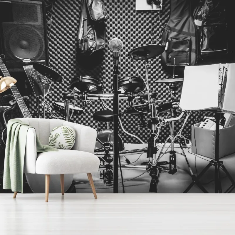 Fototapeta monochromatyczne studio muzyczne