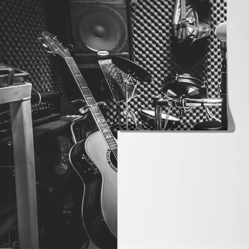 Fototapeta monochromatyczne studio muzyczne – Wallissimo® Fototapeta monochromatyczne studio muzyczne – Wallissimo®