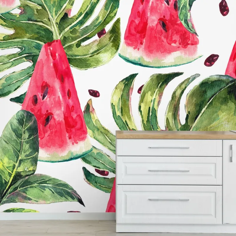 Fototapeta akwarelowy wzór z arbuzami