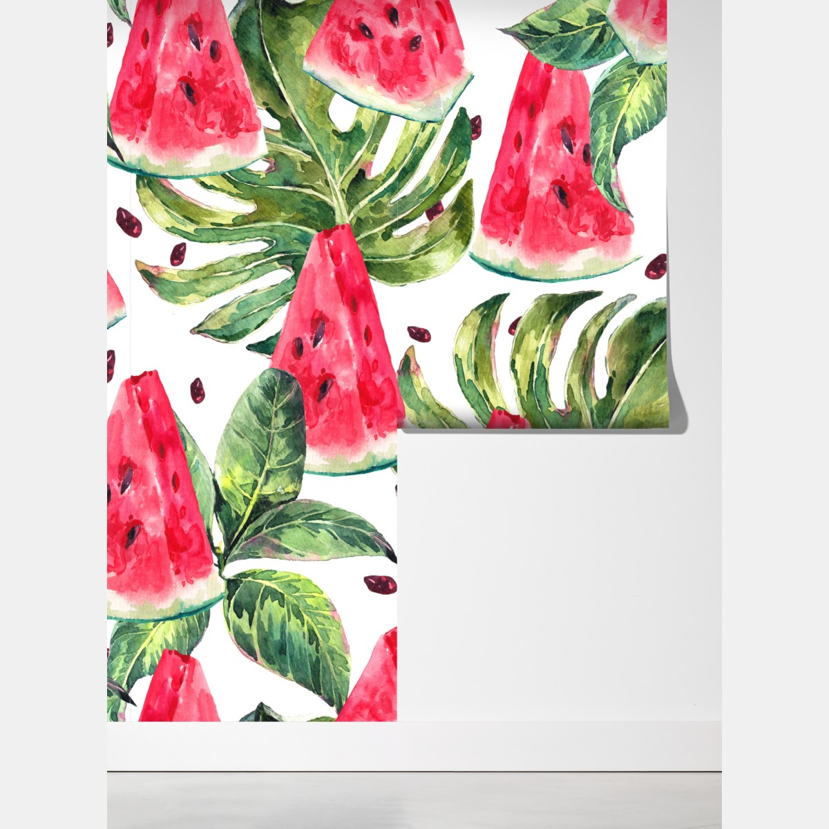 Fototapeta akwarelowy wzór z arbuzami – Wallissimo® Fototapeta akwarelowy wzór z arbuzami – Wallissimo®