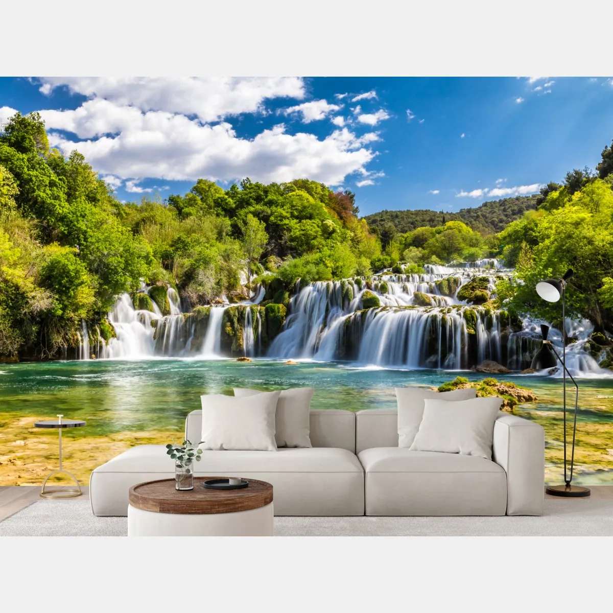 Fototapeta spokojny wodospad Skradinski Buk w Parku Narodowym Krka – Wallissimo® Fototapeta spokojny wodospad Skradinski Buk w Parku Narodowym Krka – Wallissimo®
