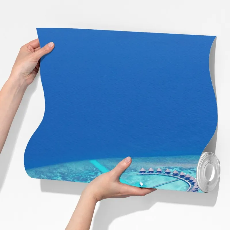 Fototapeta tropikalna wyspa z lotu ptaka i wodnosamolotem – Wallissimo® Fototapeta tropikalna wyspa z lotu ptaka i wodnosamolotem – Wallissimo®