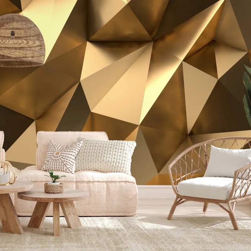 Fototapeta złote geometryczne fasety