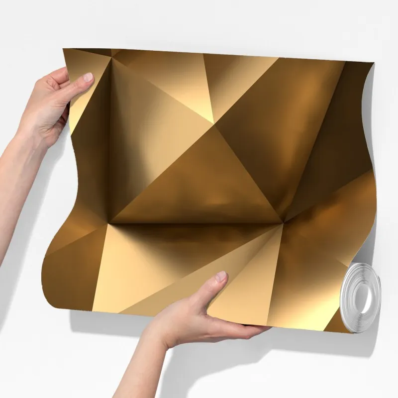 Fototapeta złote geometryczne fasety – Wallissimo® Fototapeta złote geometryczne fasety – Wallissimo®