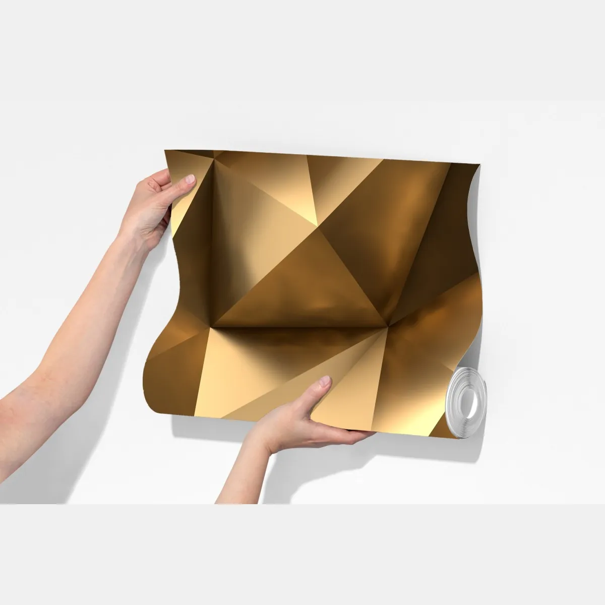 Fototapeta złote geometryczne fasety – Wallissimo® Fototapeta złote geometryczne fasety – Wallissimo®