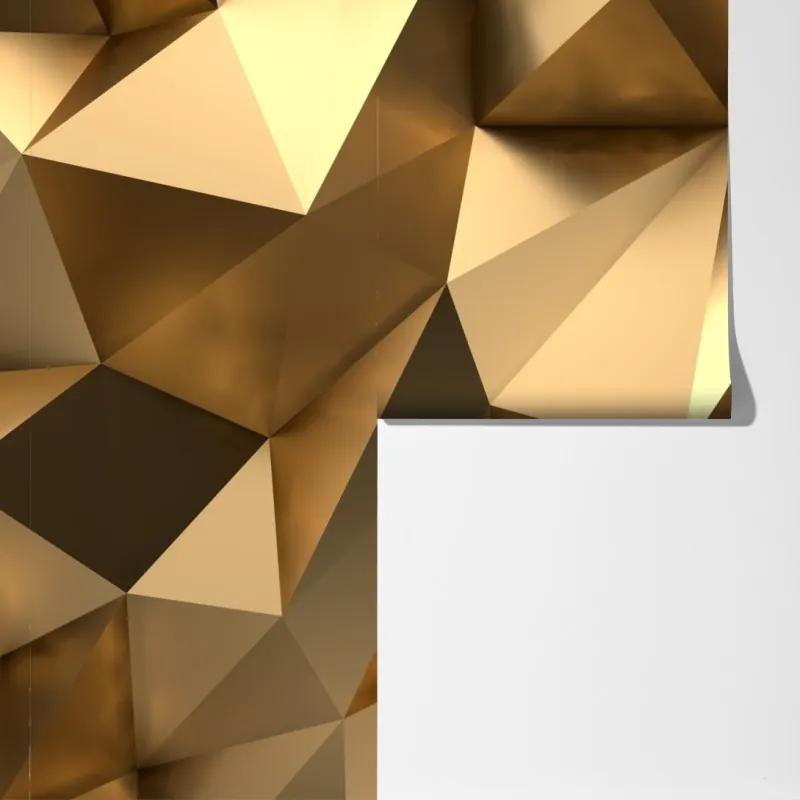 Fototapeta złote geometryczne fasety – Wallissimo® Fototapeta złote geometryczne fasety – Wallissimo®