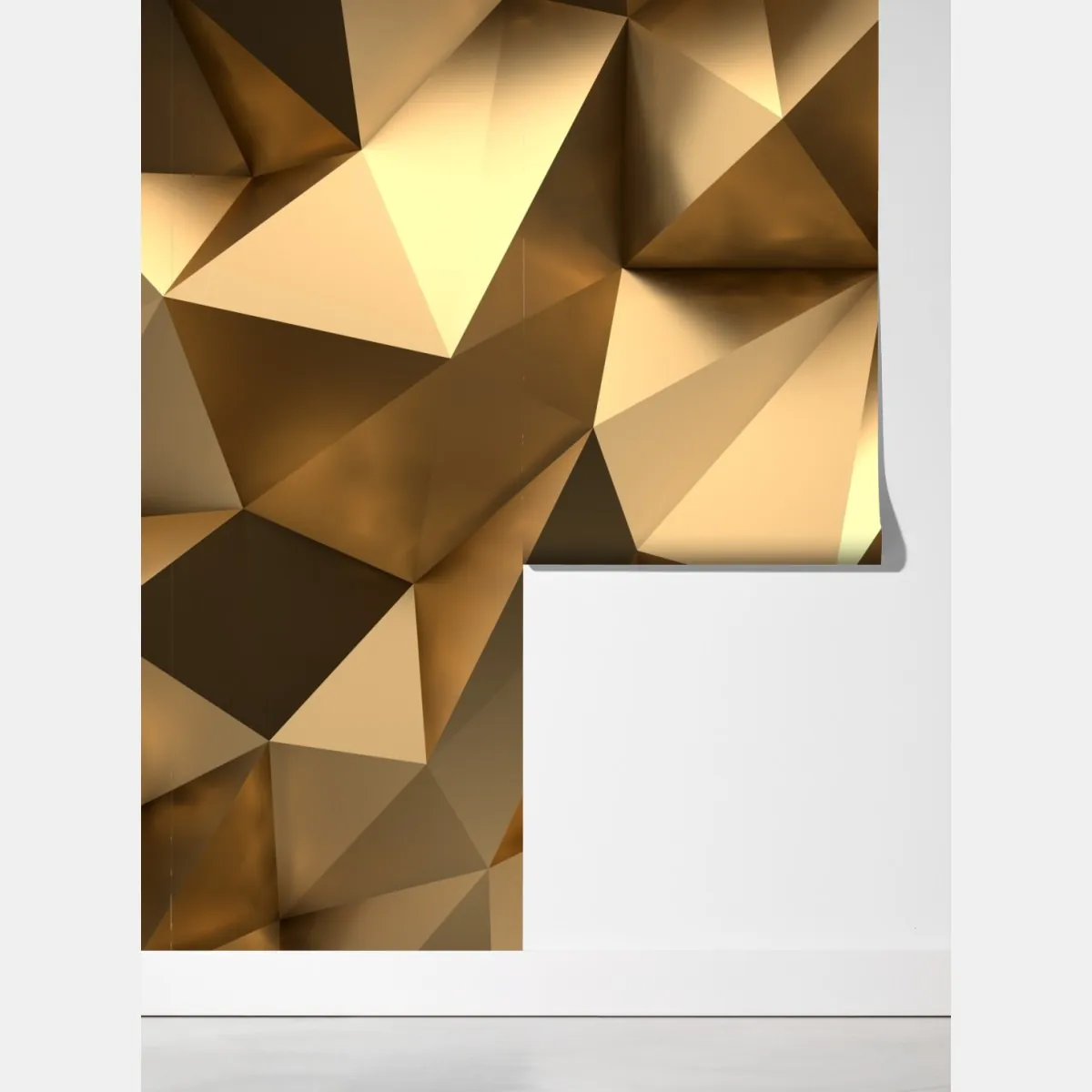 Fototapeta złote geometryczne fasety – Wallissimo® Fototapeta złote geometryczne fasety – Wallissimo®