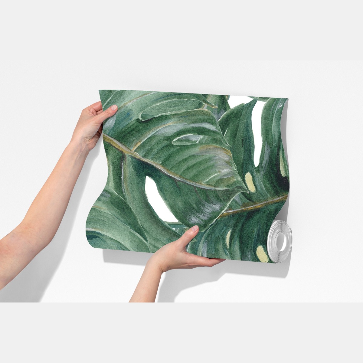 Fototapeta malowane akwarelą liście monstery – Wallissimo® Fototapeta malowane akwarelą liście monstery – Wallissimo®