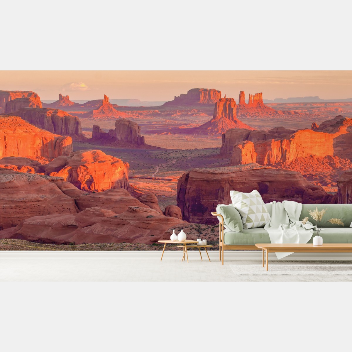 Wall mural sunset over Monument Valley from Hunts Mesa
