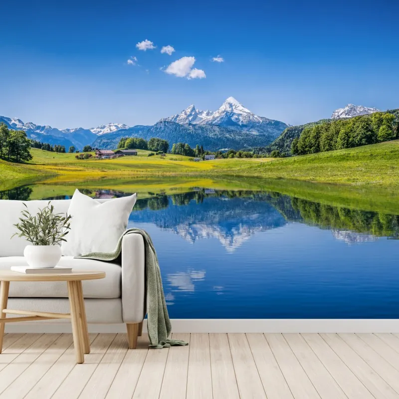 Fototapeta alpejskie odbicie: spokojny krajobraz górski