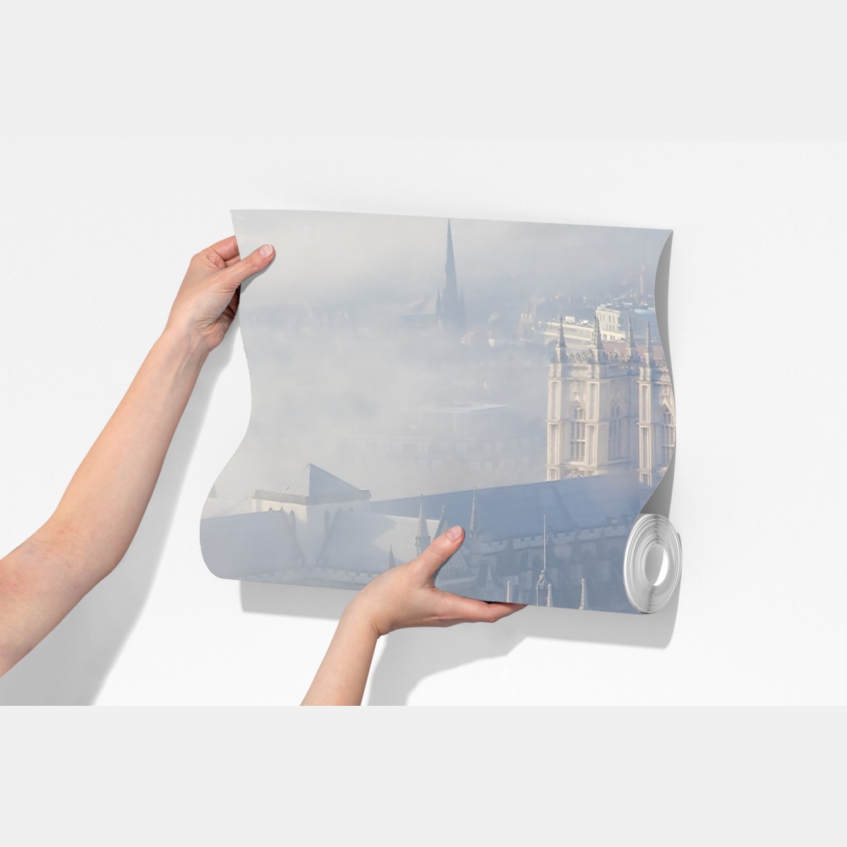 Fototapeta mglisty widok z lotu ptaka na Big Ben i Pałac Westminsterski – Wallissimo® Fototapeta mglisty widok z lotu ptaka na Big Ben i Pałac Westminsterski – Wallissimo®