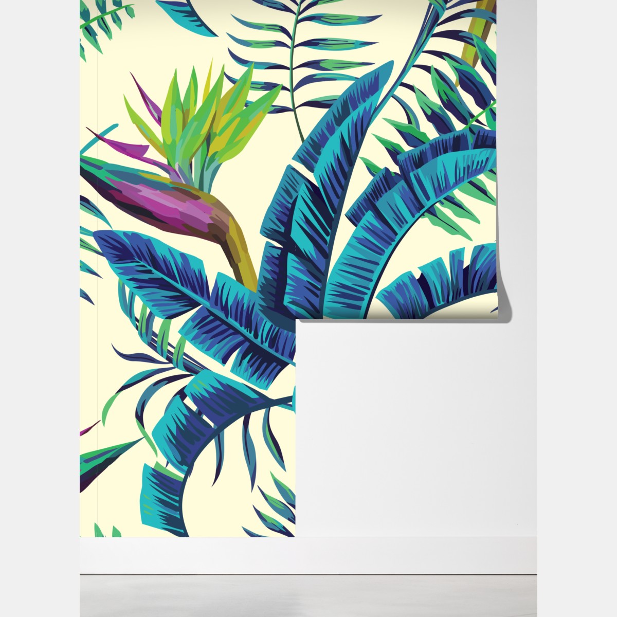 Fototapeta tropikalne turkusowe liście – Wallissimo® Fototapeta tropikalne turkusowe liście – Wallissimo®