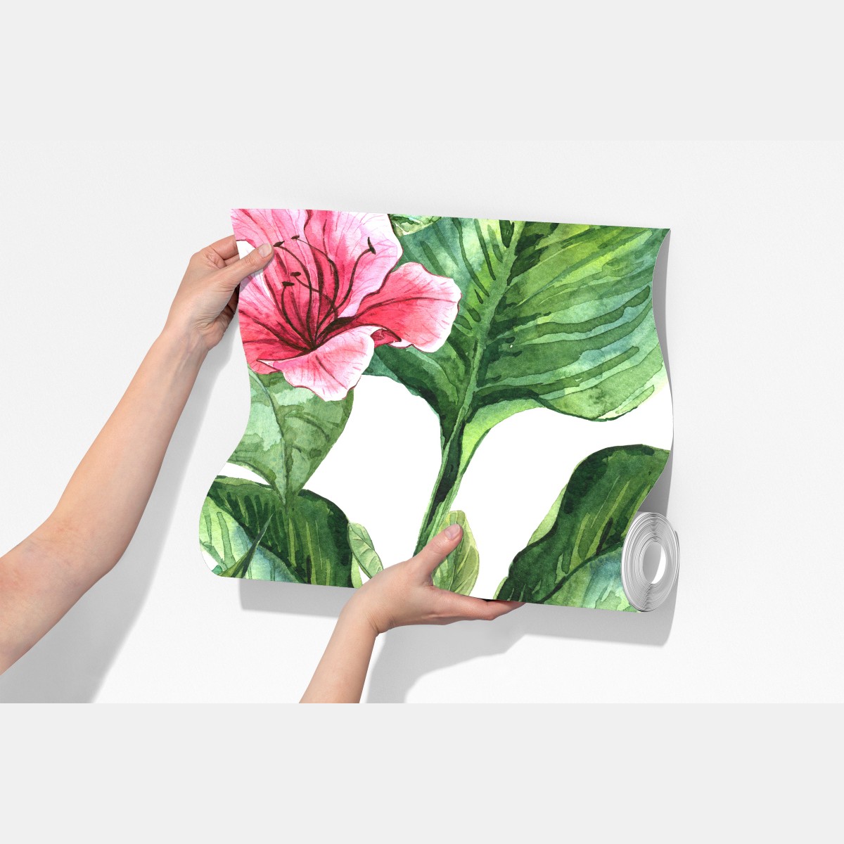 Fototapeta różowy akwarelowy motyw botaniczny – Wallissimo® Fototapeta różowy akwarelowy motyw botaniczny – Wallissimo®