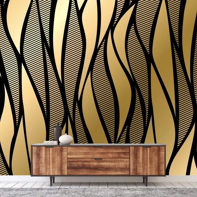 Fototapeta luksusowy złoty abstrakcyjny wzór fal