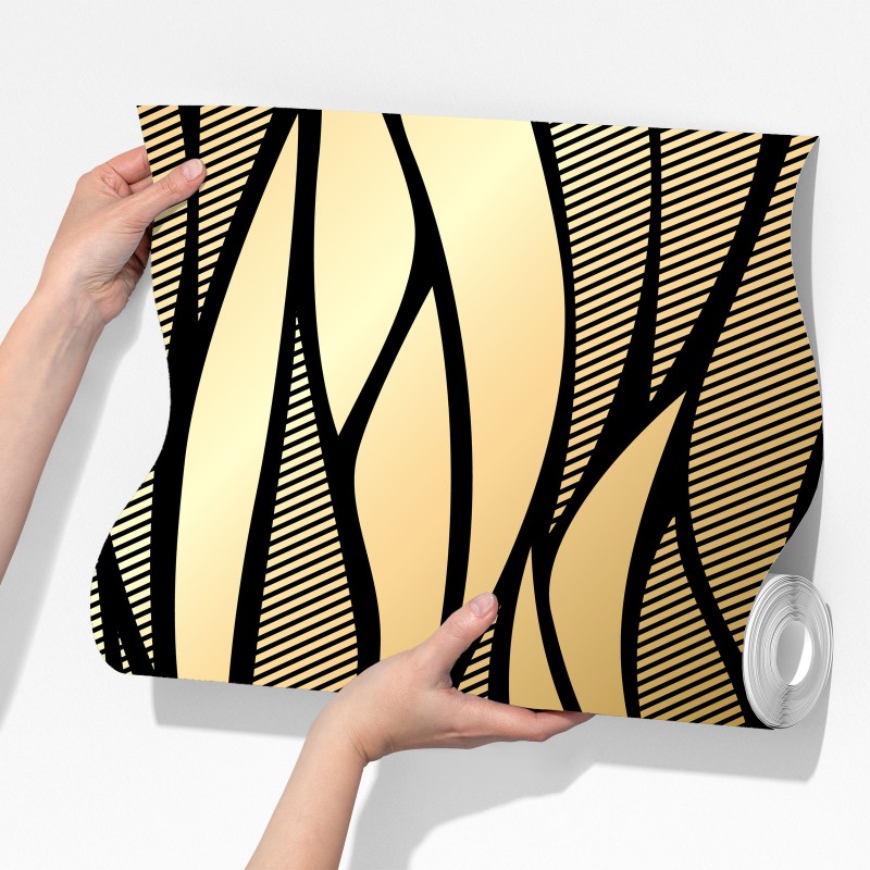 Fototapeta luksusowy złoty abstrakcyjny wzór fal – Wallissimo® Fototapeta luksusowy złoty abstrakcyjny wzór fal – Wallissimo®