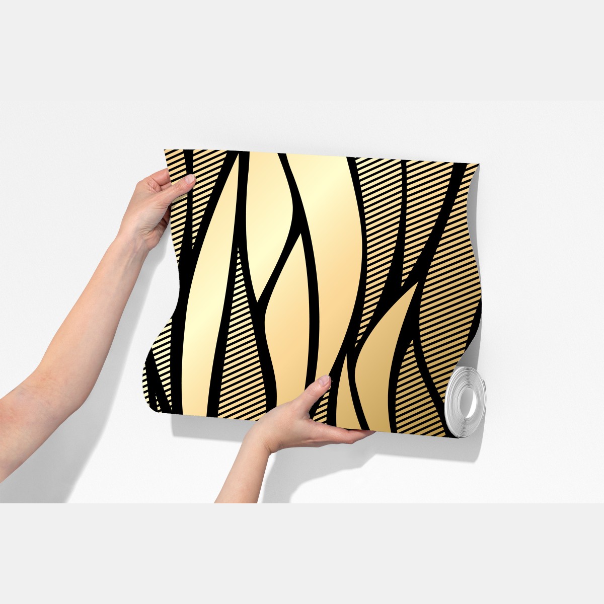 Fototapeta luksusowy złoty abstrakcyjny wzór fal – Wallissimo® Fototapeta luksusowy złoty abstrakcyjny wzór fal – Wallissimo®