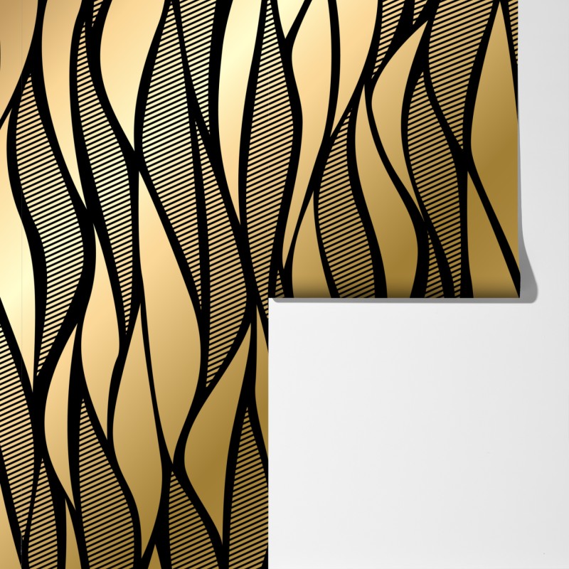 Fototapeta luksusowy złoty abstrakcyjny wzór fal – Wallissimo® Fototapeta luksusowy złoty abstrakcyjny wzór fal – Wallissimo®