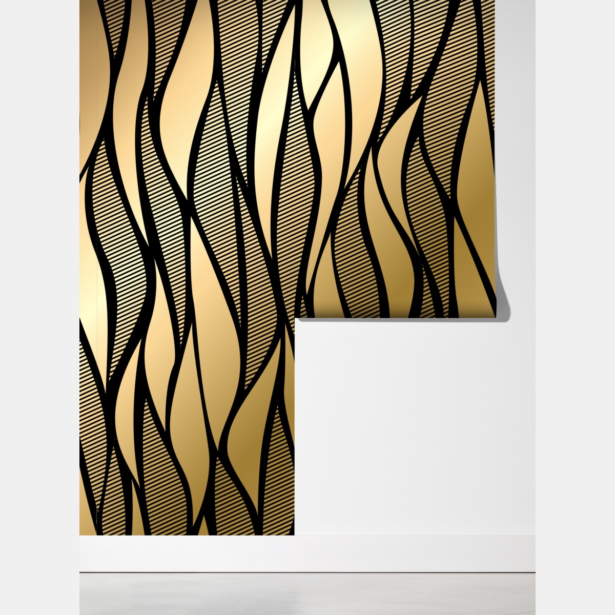 Fototapeta luksusowy złoty abstrakcyjny wzór fal – Wallissimo® Fototapeta luksusowy złoty abstrakcyjny wzór fal – Wallissimo®