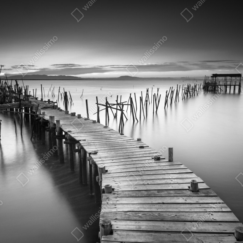 Fototapeta spokojne drewniane molo o zmierzchu – Wallissimo® Fototapeta spokojne drewniane molo o zmierzchu – Wallissimo®