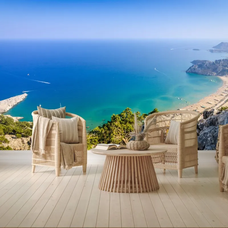 Fototapeta słoneczna turkusowa zatoka – Wallissimo® Fototapeta słoneczna turkusowa zatoka – Wallissimo®