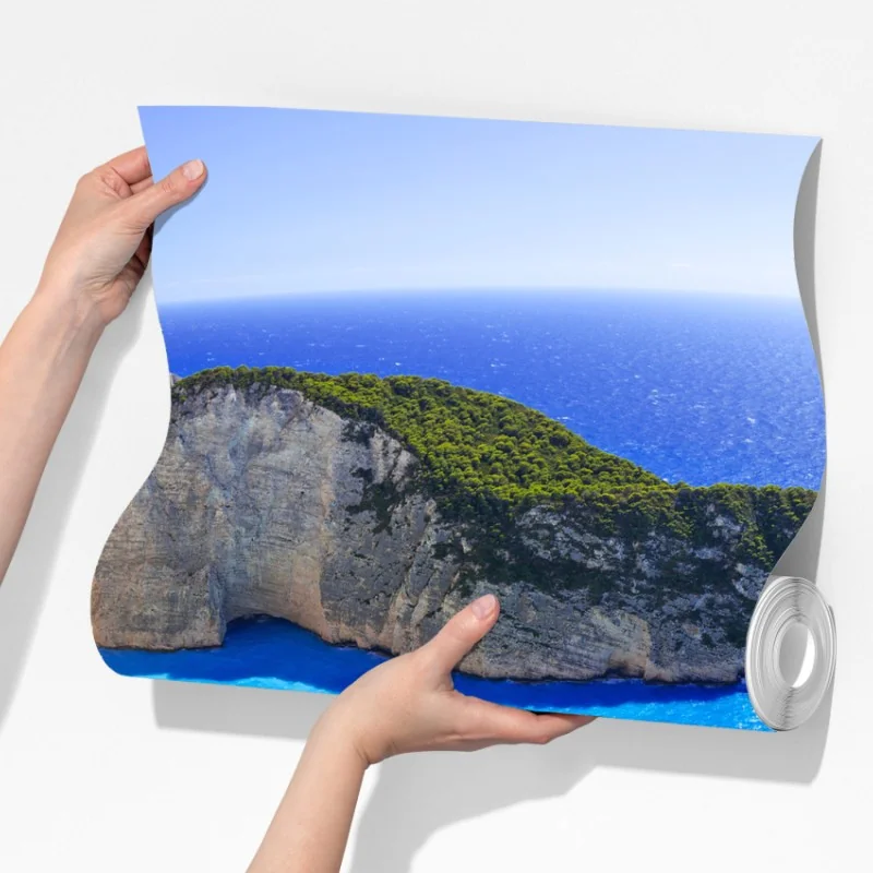 Fototapeta turkusowa panorama klifu i plaży – Wallissimo® Fototapeta turkusowa panorama klifu i plaży – Wallissimo®