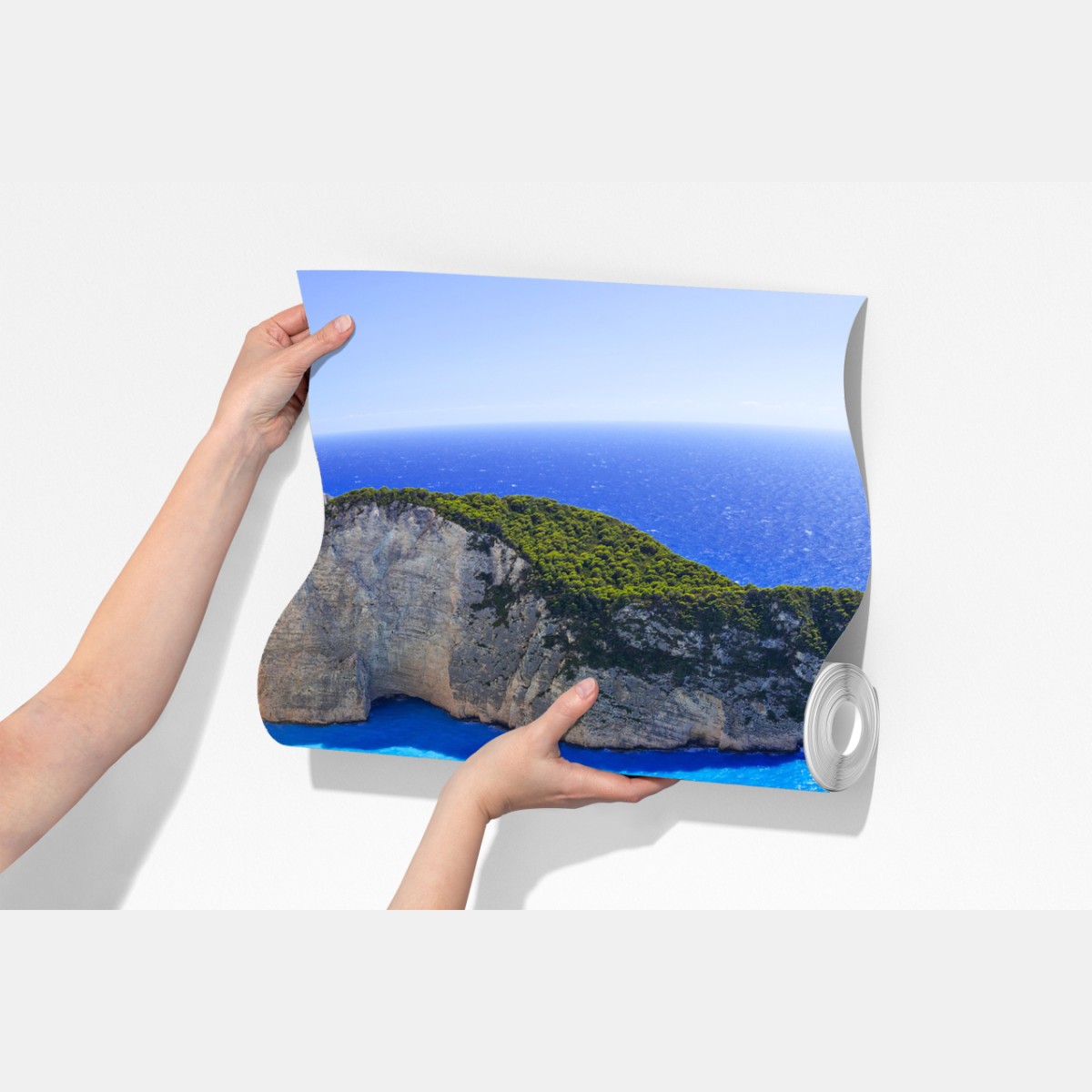 Fototapeta turkusowa panorama klifu i plaży – Wallissimo® Fototapeta turkusowa panorama klifu i plaży – Wallissimo®