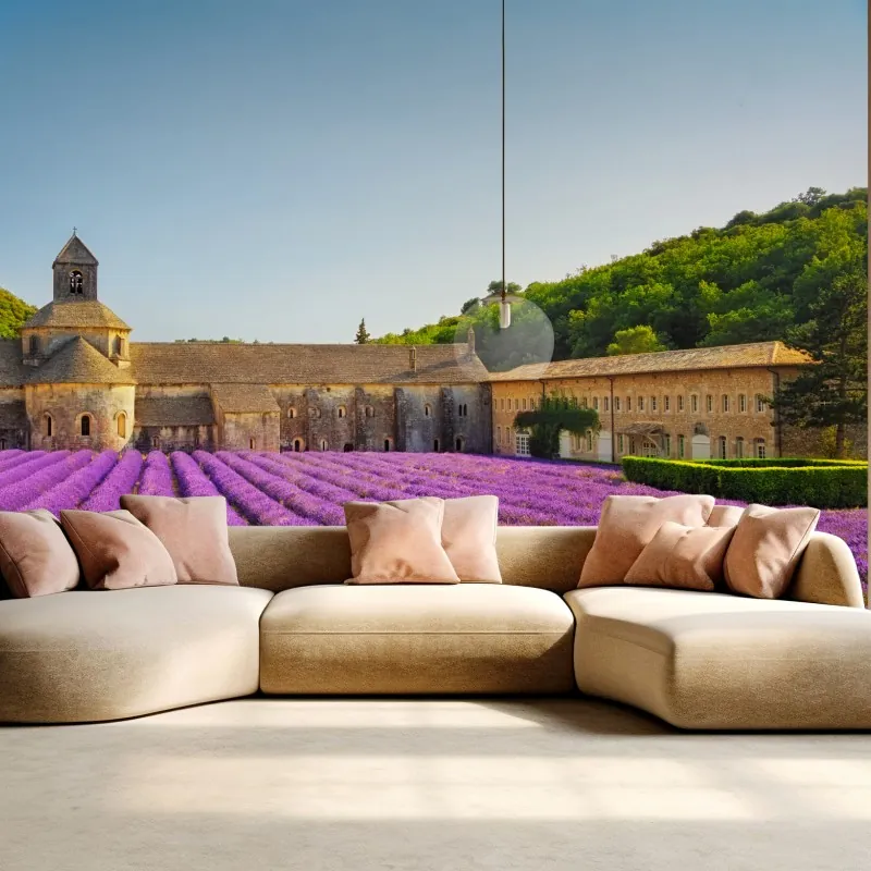 Fototapeta pola lawendy przy Opactwie Sénanque, Prowansja