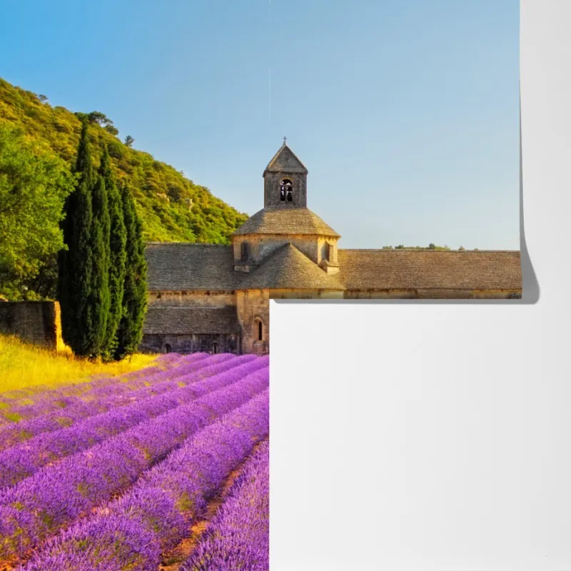 Fototapeta pola lawendy przy Opactwie Sénanque, Prowansja – Wallissimo® Fototapeta pola lawendy przy Opactwie Sénanque, Prowansja – Wallissimo®