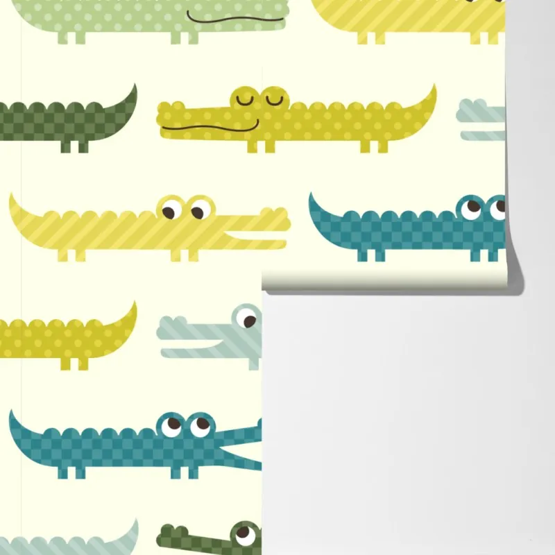 Fototapeta wesoły wzór krokodyli do pokoju dziecięcego – Wallissimo® Fototapeta wesoły wzór krokodyli do pokoju dziecięcego – Wallissimo®