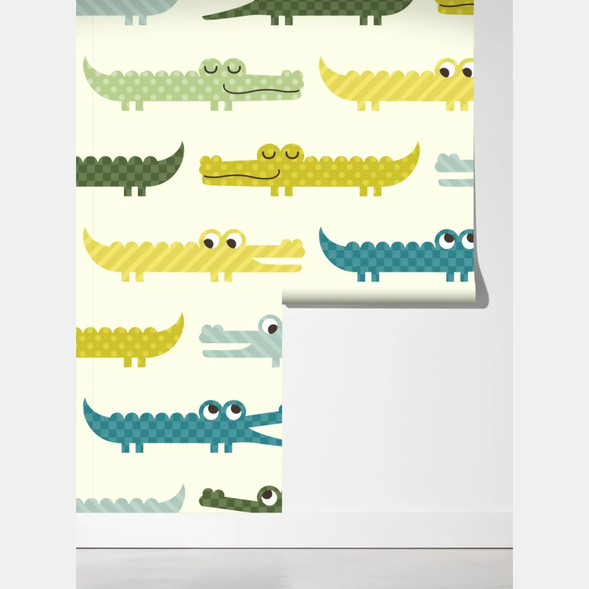 Fototapeta wesoły wzór krokodyli do pokoju dziecięcego – Wallissimo® Fototapeta wesoły wzór krokodyli do pokoju dziecięcego – Wallissimo®