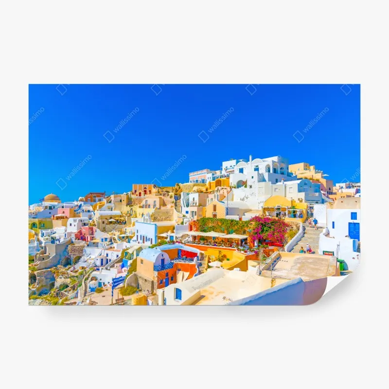 Fototapeta abstrakcyjny falisty wzór w turkusie i koralu – Wallissimo®