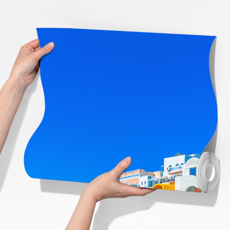 Fototapeta słoneczna wioska Oia, Santorini – Wallissimo® Fototapeta słoneczna wioska Oia, Santorini – Wallissimo®