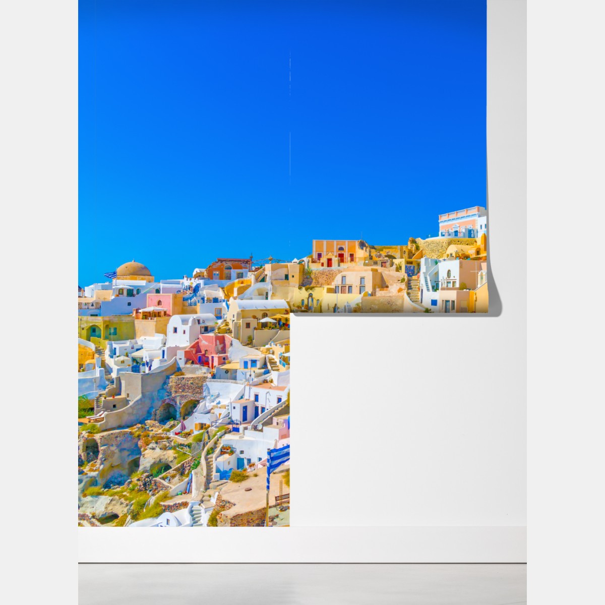 Fototapeta słoneczna wioska Oia, Santorini – Wallissimo® Fototapeta słoneczna wioska Oia, Santorini – Wallissimo®